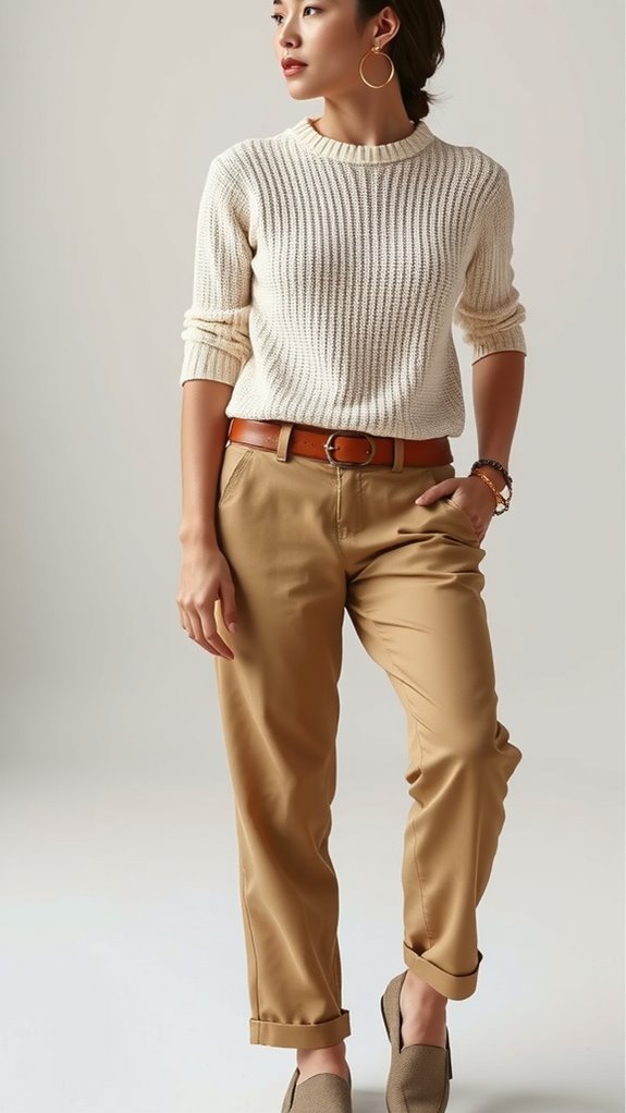 textured knit with chinos