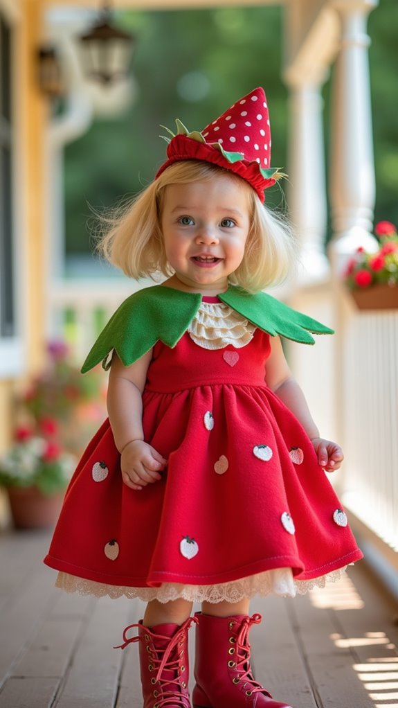 toddler friendly strawberry costume details